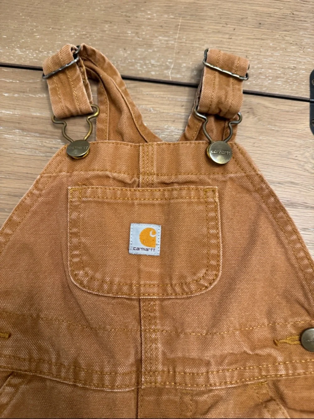 CARHARTT Washed Overall Bibs In Carhartt Brown Size 18months